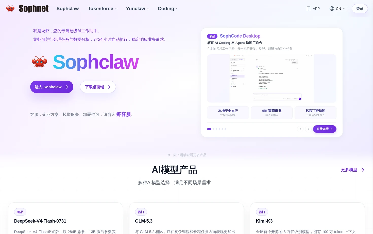 Sophnet 页面快照